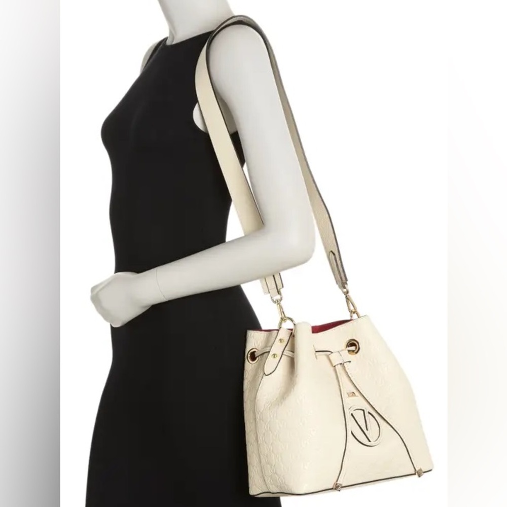 Valentino By Mario Valentino Karl Medallion Crossbody Bag In Milk - Picture 2 of 4
